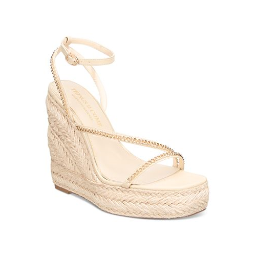 THINGS II COME Womens Dina Luxurious Asymmetrical Espadrille Wedge Sandals