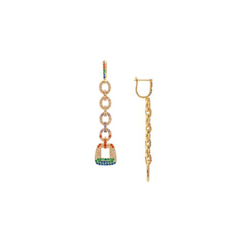 Rivka Friedman Rainbow Multi Crystal Dangle Earrings