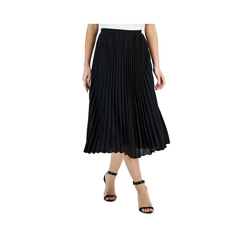 T Tahari Womens Pull-On Pleated Midi Skirt