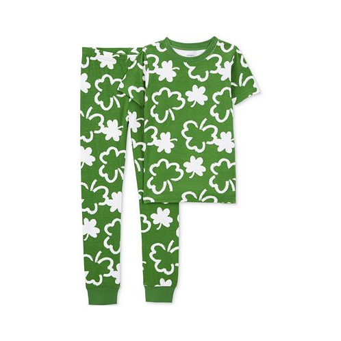 Carters Little & Big Kids Shamrock-Print 100% Snug-Fit Cotton Pajamas 2 Piece Set