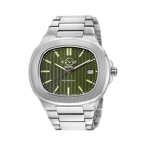 GV2 by Gevril Mens Potente Silver-Tone Stainless Steel Watch 40mm