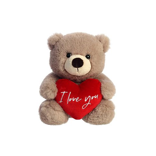 Aurora Small Jolie Bear Valentine Heartwarming Plush Toy Taupe 6.5