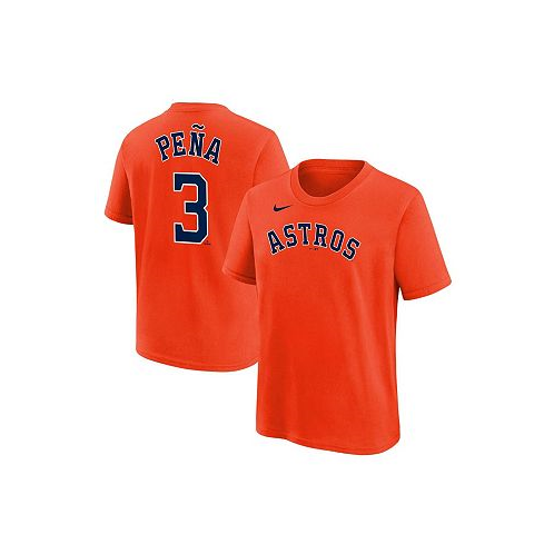 Nike Big Boys Jeremy Pena Orange Houston Astros Player Name and Number T-shirt
