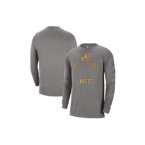 Nike Mens Charcoal Los Angeles Lakers 2023/24 City Edition Max90 Expressive Long Sleeve T-shirt