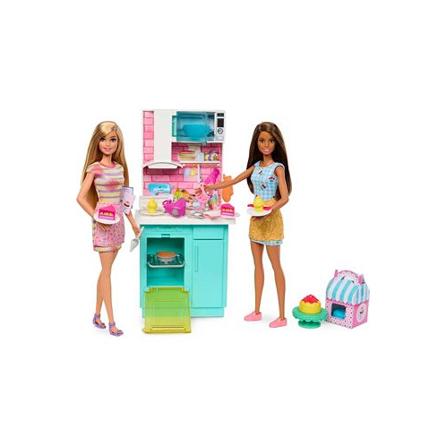 Barbie Celebration Fun Dolls and Accessories Baking Playset with 2 Dolls Oven 15 Plus Accessories