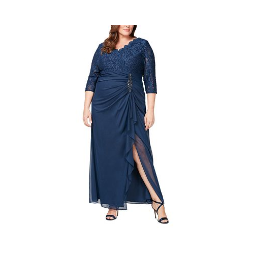 Alex Evenings Plus Size Embellished Empire-Waist Gown