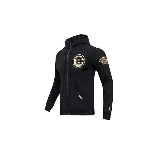 Pro Standard Mens Black Boston Bruins Classic Chenille Full-Zip Hoodie Jacket