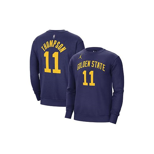 Jordan Mens Klay Thompson Navy Golden State Warriors Statement Name and Number Pullover Sweatshirt