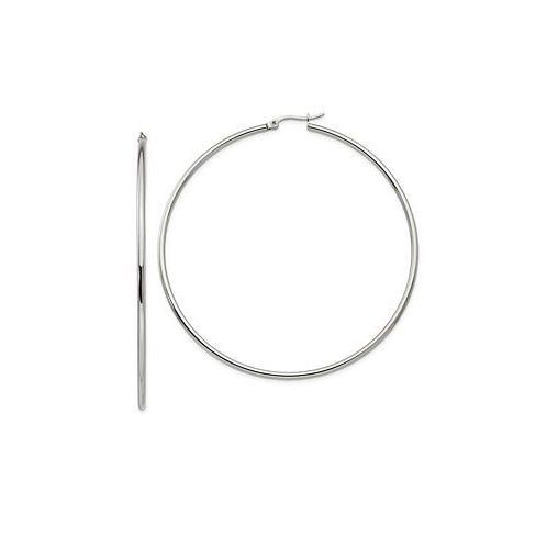 Chisel Stainless Steel Polished Diameter Hoop Earrings