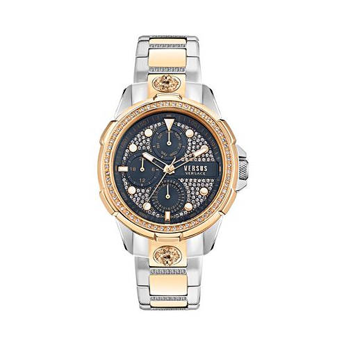 Versus Versace Mens 6E Arrondissement Multifunction Two-Tone Stainless Steel Watch 46mm