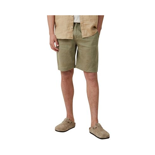 COTTON ON Mens Linen Pleat Shorts