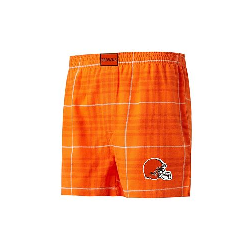 Concepts Sport Mens Orange White Cleveland Browns Concord Flannel Boxers