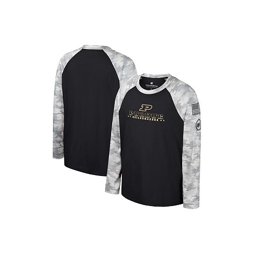 Colosseum Big Boys Black Camo Purdue Boilermakers OHT Military-Inspired Appreciation Dark Star Raglan Long Sleeve T-shirt