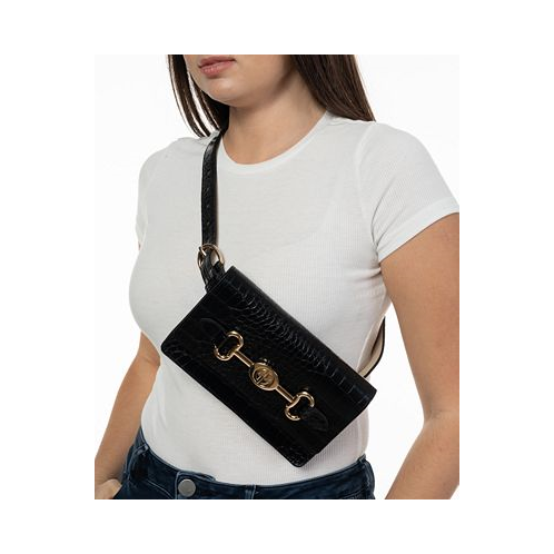 Giani Bernini Womens Croc-Embossed Faux-Leather Belt Bag
