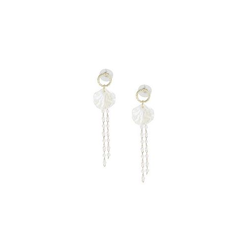 SOHI Womens Gold Flora Stud Earrings