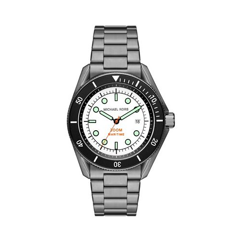 Michael Kors Mens Maritime Three-Hand Gunmetal Stainless Steel Watch 42mm