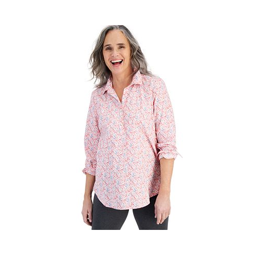 Style & Co Petite Printed Popover Shirt