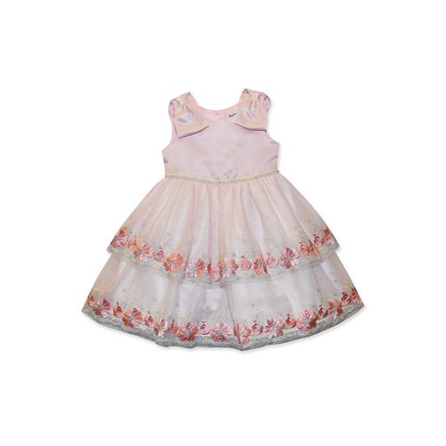Blueberi Boulevard Baby Girls Tiered Embroidery Dress