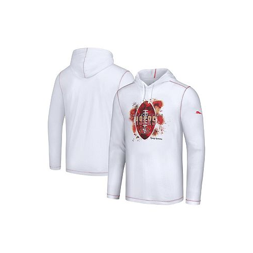 Tommy Bahama Mens White San Francisco 49ers Graffiti Touchdown Pullover Hoodie