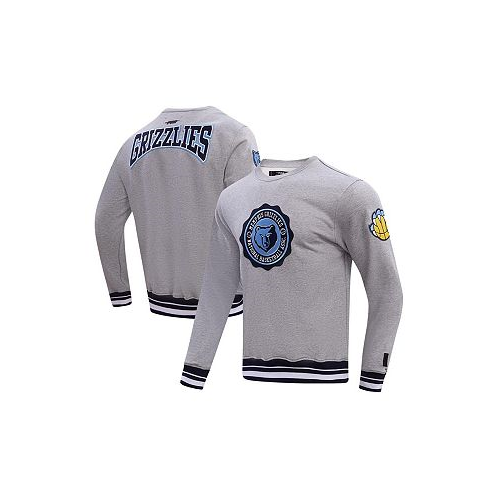 Pro Standard Mens Heather Gray Memphis Grizzlies Crest Emblem Pullover Sweatshirt