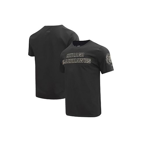 Pro Standard Mens Black Chicago Blackhawks Wordmark T-shirt