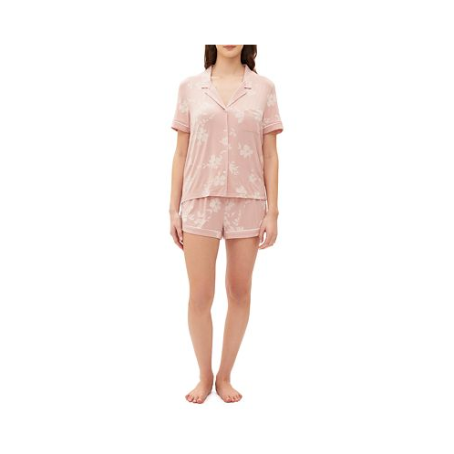 GAP Womens 2-Pc. Notched-Collar Short Pajamas Set