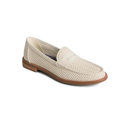 Sperry Womens Seaport Penny Leather Ivory Loafers