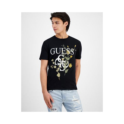 GUESS Mens Floral Logo T-Shirt
