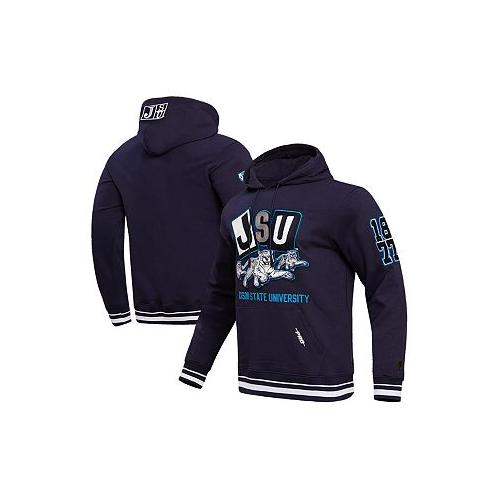 Pro Standard Mens Navy Jackson State Tigers Homecoming Ribbed Fleece Pullover Hoodie