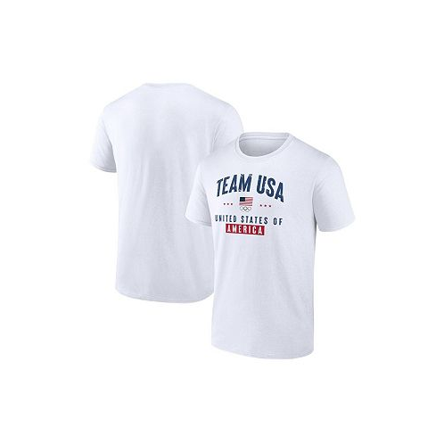 Fanatics Mens White Distressed Team USA Historic Freedom Cotton T-shirt