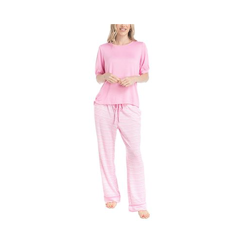 MUK LUKS Womens 2-Pc. I Heart Lounge Printed Pajamas Set