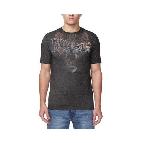 Buffalo David Bitton Mens Talop Faded Short Sleeve Crewneck Tiger Graphic T-Shirt