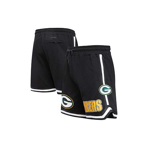Pro Standard Mens Black Green Bay Packers Classic Chenille Shorts
