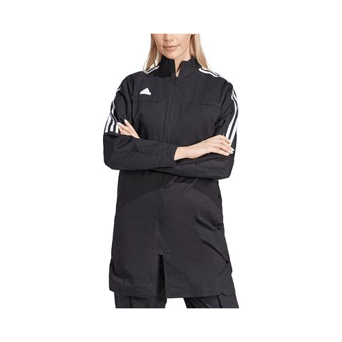 Adidas Womens Cotton Tiro Side-Snap 3-Stripe Twill Coat