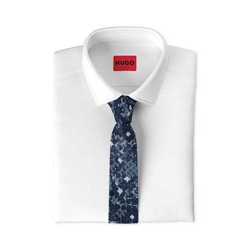 HUGO Mens Abstract-Pattern Cotton Tie