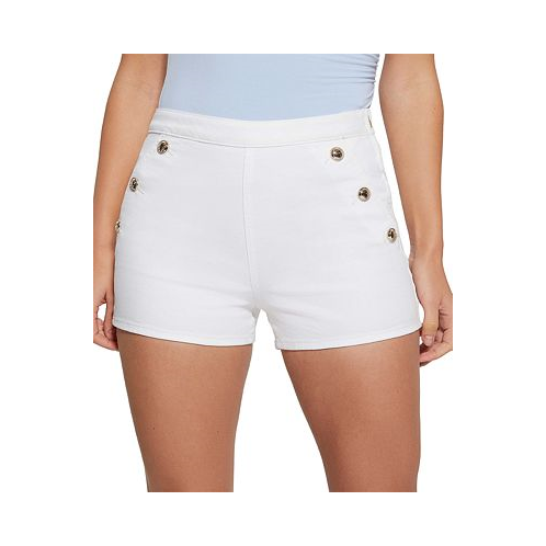 GUESS Womens Janae Sailor-Button Side-Zip Shorts