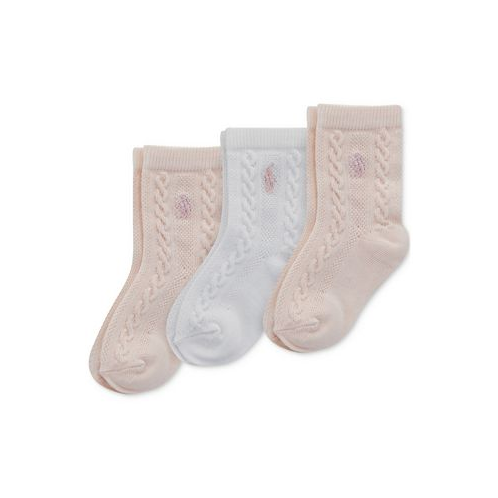 Polo Ralph Lauren Baby Girls 3-Pk. Cable-Knit Socks