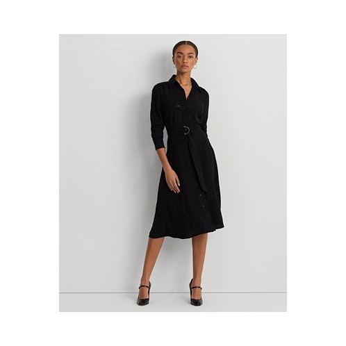 POLO Ralph Lauren Womens Belted Double-Faced Georgette Shirtdress