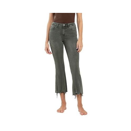 Vervet Womens High Rise Cropped Flare Jeans