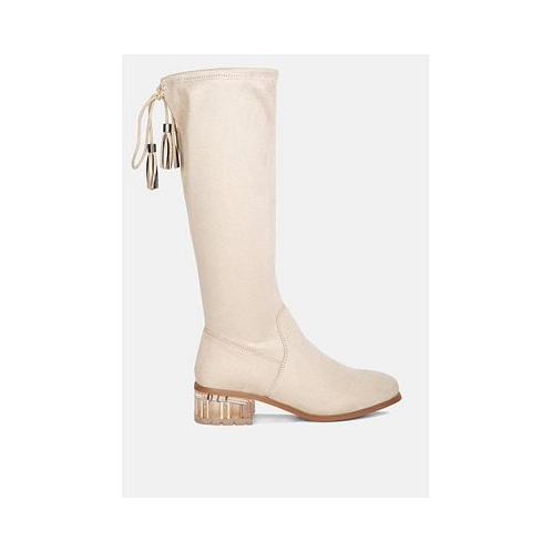 London Rag Francesca tassels detail short heel calf boot
