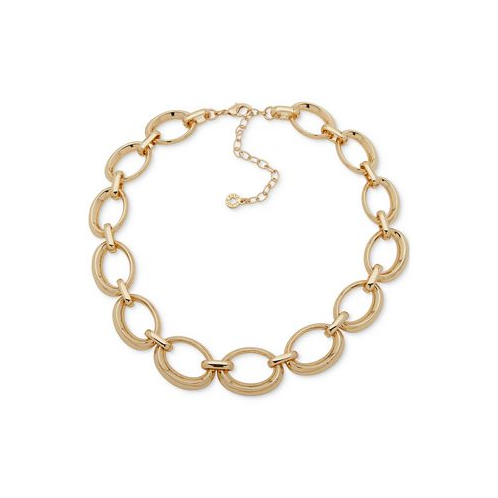 Anne Klein Gold-Tone Oval Link Collar Necklace 16 + 3 extender
