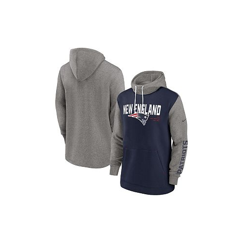 Nike Mens Navy New England Patriots Fashion Color Block Pullover Hoodie