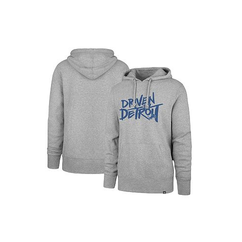 47 Brand Mens Gray Detroit Lions Driven by Detroit Pullover Hoodie