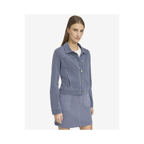 Andrew Marc Sport Womens Soft Stretch Twill Button Front Jacket