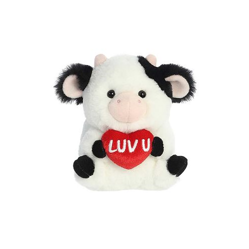 Aurora Mini Luv U Cow Rolly Pet Round Plush Toy White 5