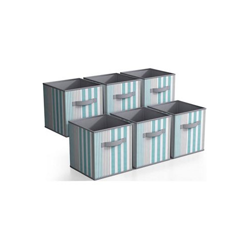 Sorbus Storage Cube Basket Bins - Aqua lines