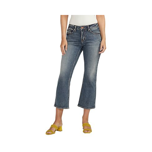 Silver Jeans Co. Womens Suki Mid Rise Curvy Fit Flare Jeans