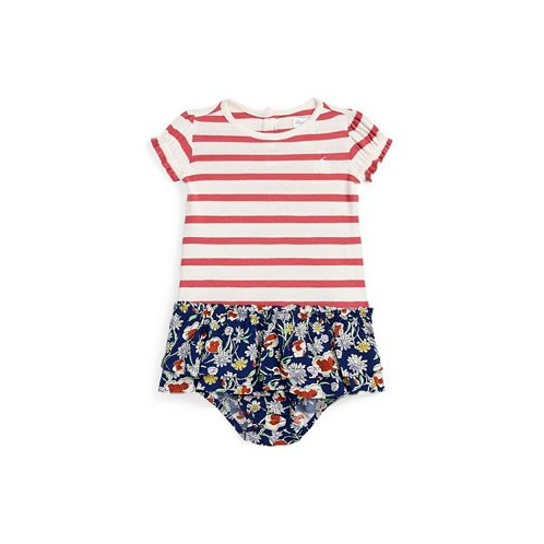 Polo Ralph Lauren Baby Girls Striped Cotton-Blend Dress and Bloomer Set