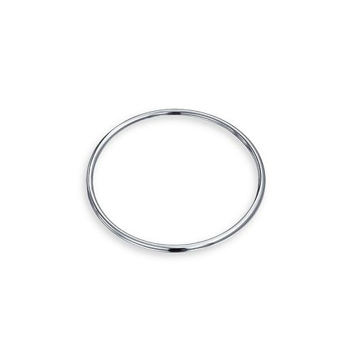 Bling Jewelry Basic Strong Stackable 3MM Smooth Polished Solid Rounded Edge .925 Sterling Silver Bangle Bracelet For Women Diameter