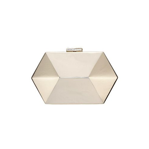 Nina Geometric Mirror Metallic Patent Minaudiere Handbag